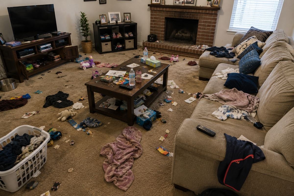 Living Room before cleaning
